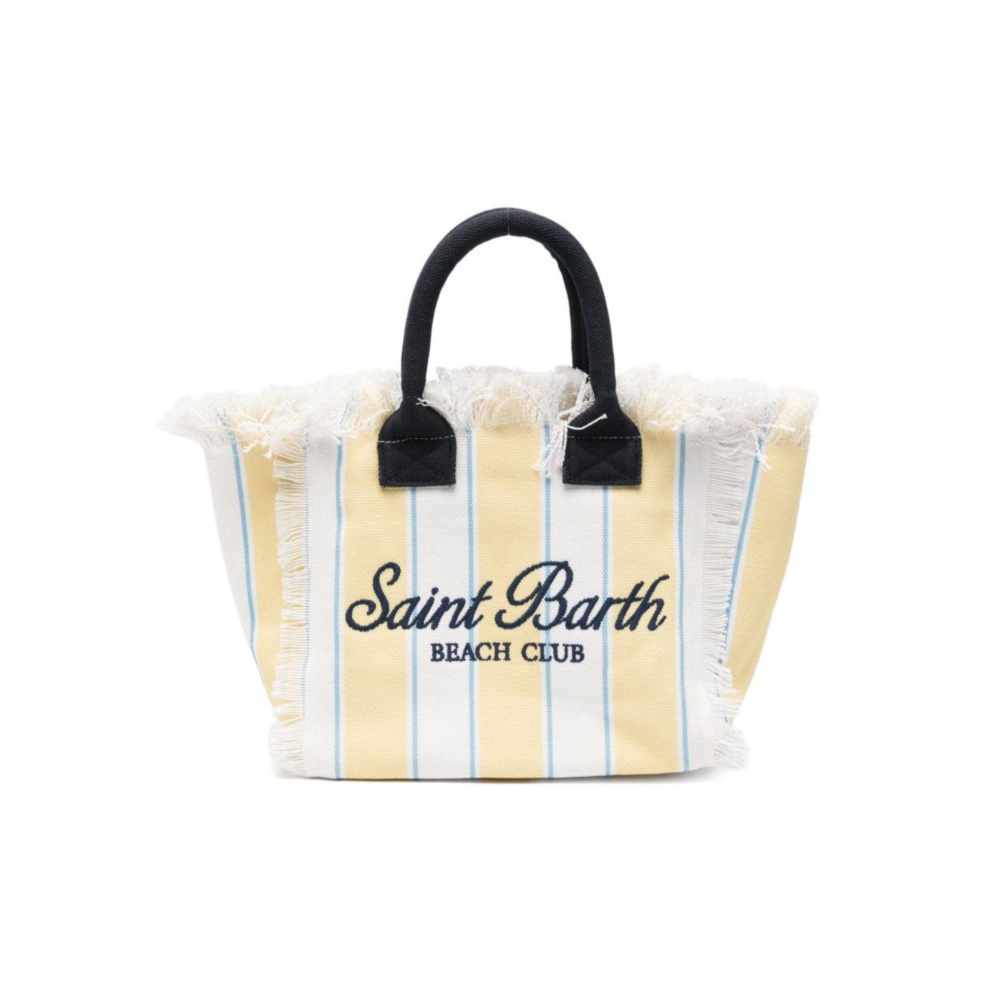 Borsa Colette MC2 Saint Barth bianca e giallo con motivo a righe COL0001 02600L MC2 ST. BARTH KIDS
