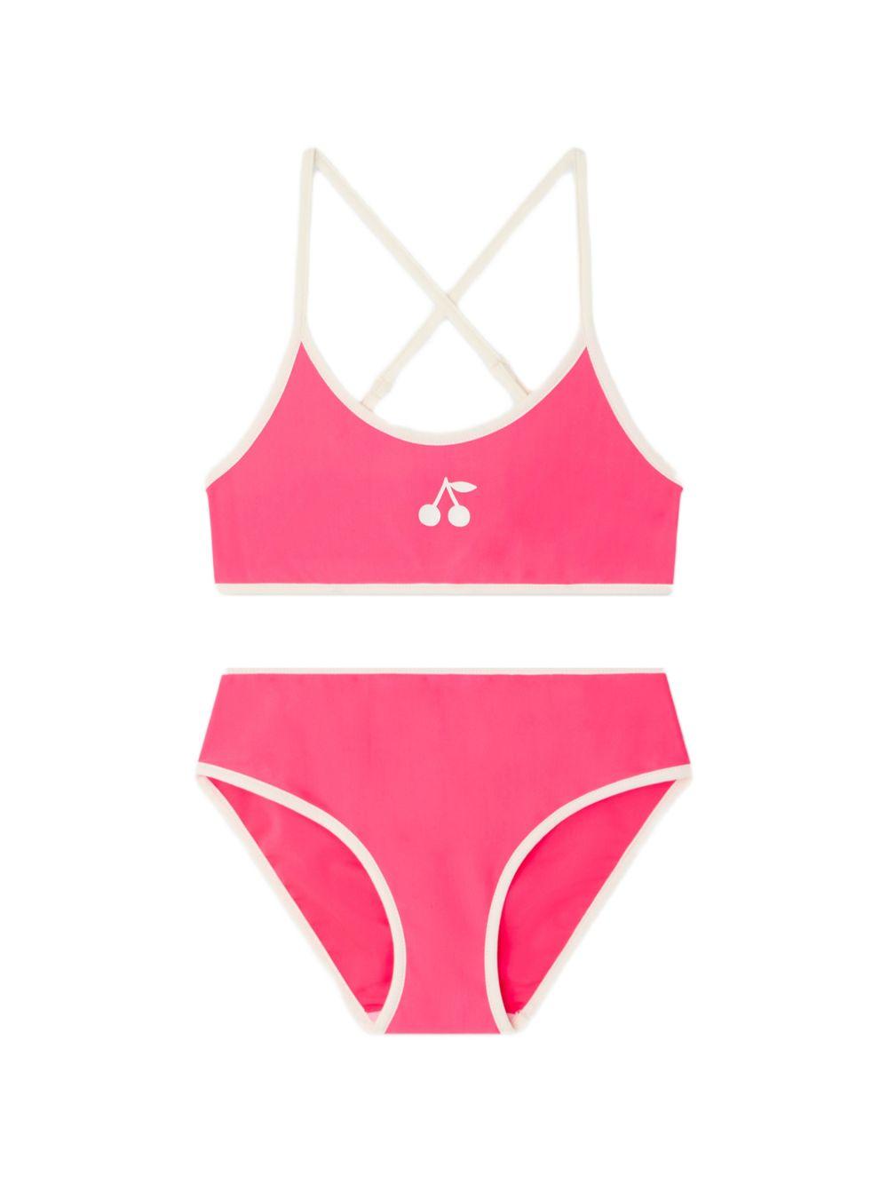 Bikini Lura per bambina Bonpoint rosa con logo ciliegie S06GSSW00002 026A BONPOINT KIDS