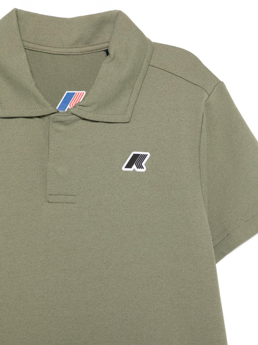 Polo per bambino K Way Kids verde con toppa con logo K7134LW V15 K-WAY KIDS