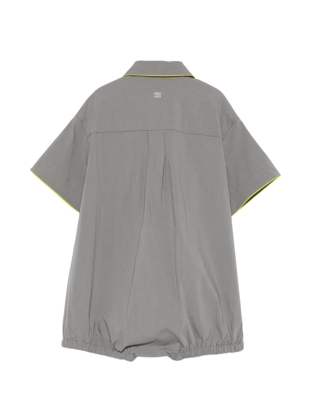 Salopette per bambina Douuod Kids grigia con taschino sul petto DYAA01 P0589 907 DOUUOD