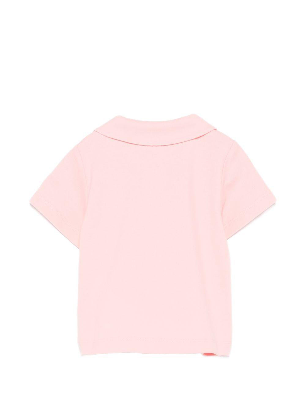 T-shirt per neonata Moschino Kids rosa con colletto alla Peter Pan MDM03ULFA07 50209 MOSCHINO KIDS