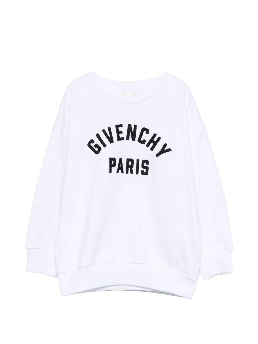 Felpa per bambino Givenchy Kids bianca con logo sul davanti H31214 10P GIVENCHY KIDS
