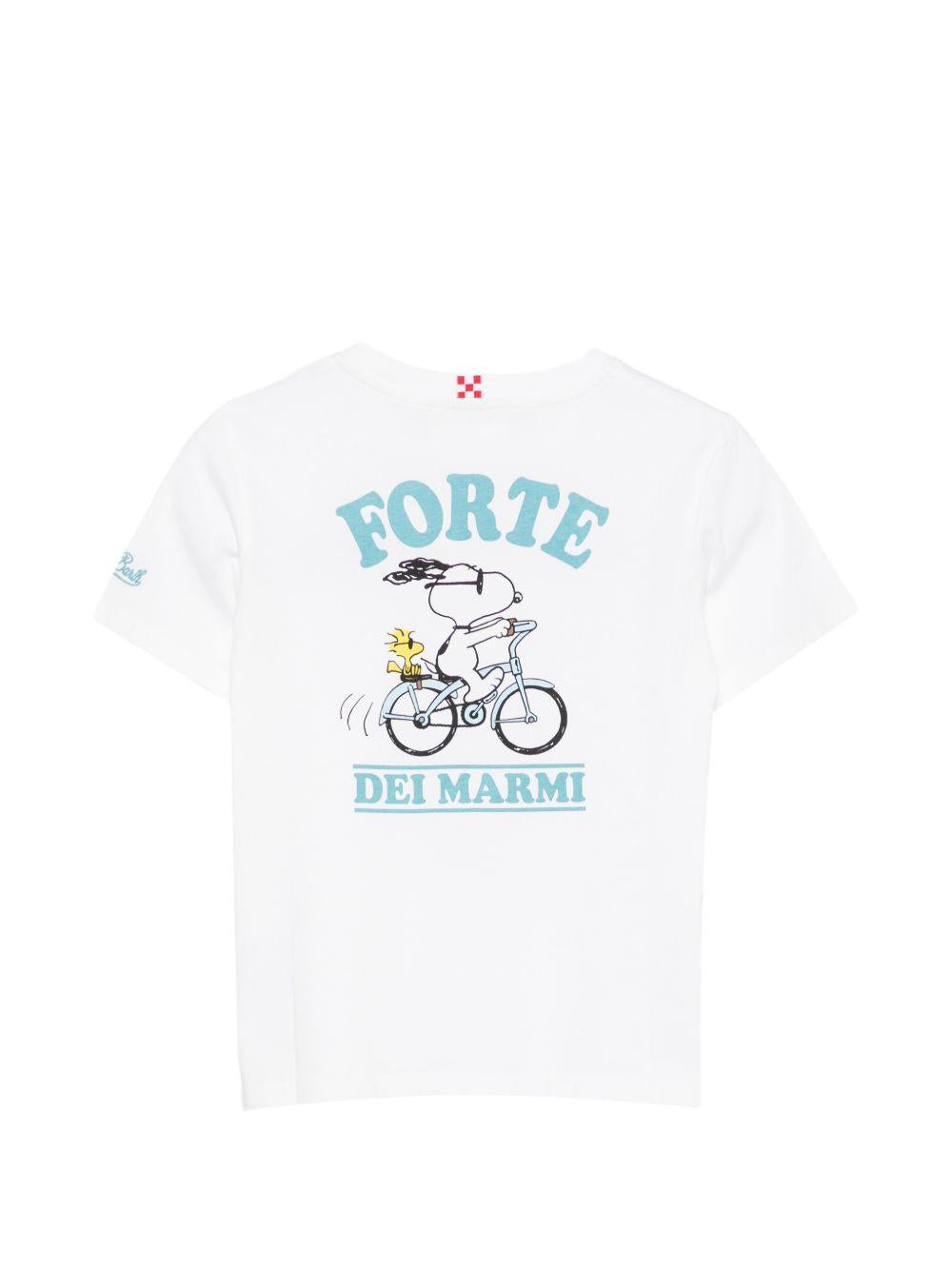 T-shirt per bambino MC2 Saint Barth Kids bianca con scritta sul petto PRL0001 02122L MC2 ST. BARTH KIDS