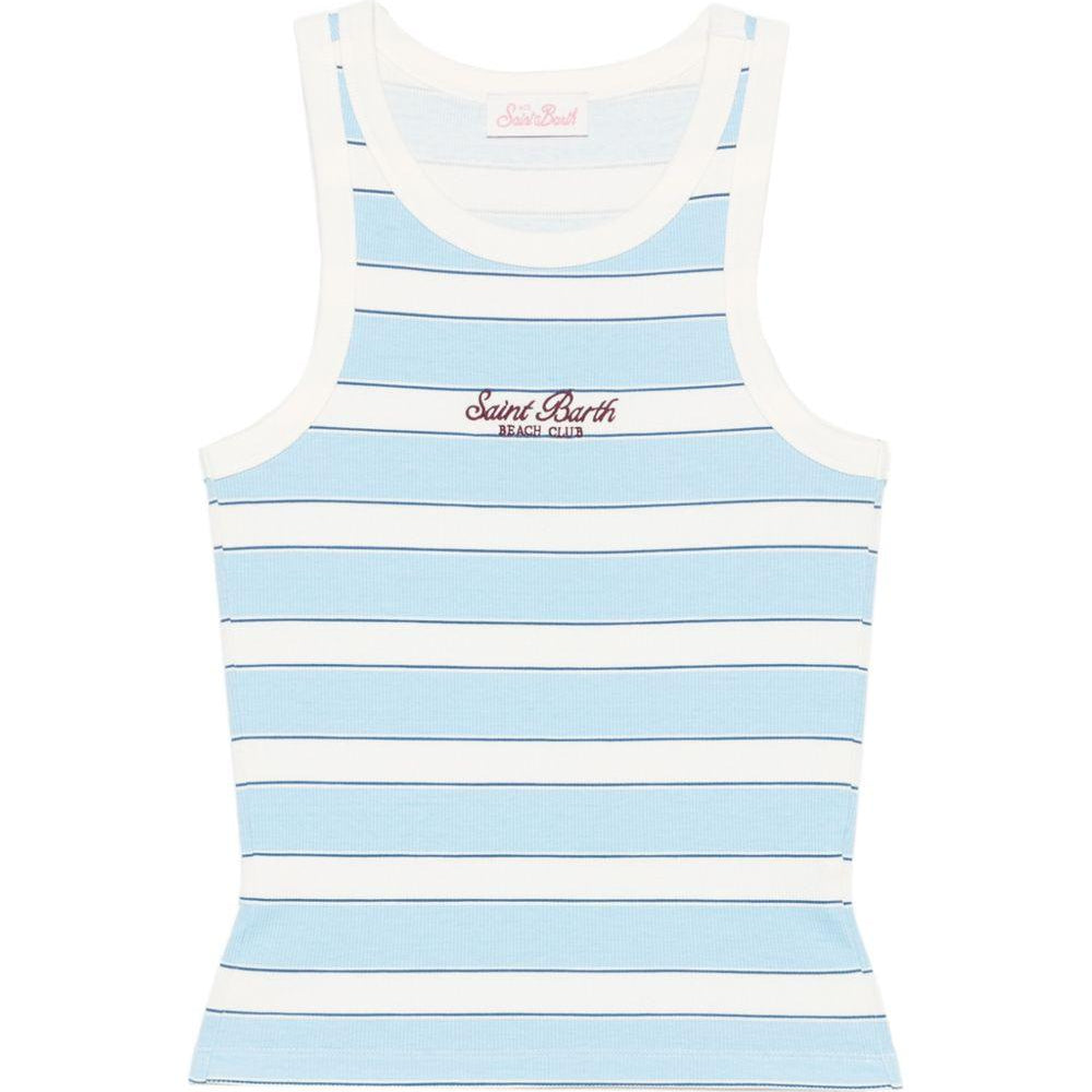 Canotta da donna MC2 Saint Barth azzurra con motivo a righe AAD001 02676L MC2 ST. BARTH
