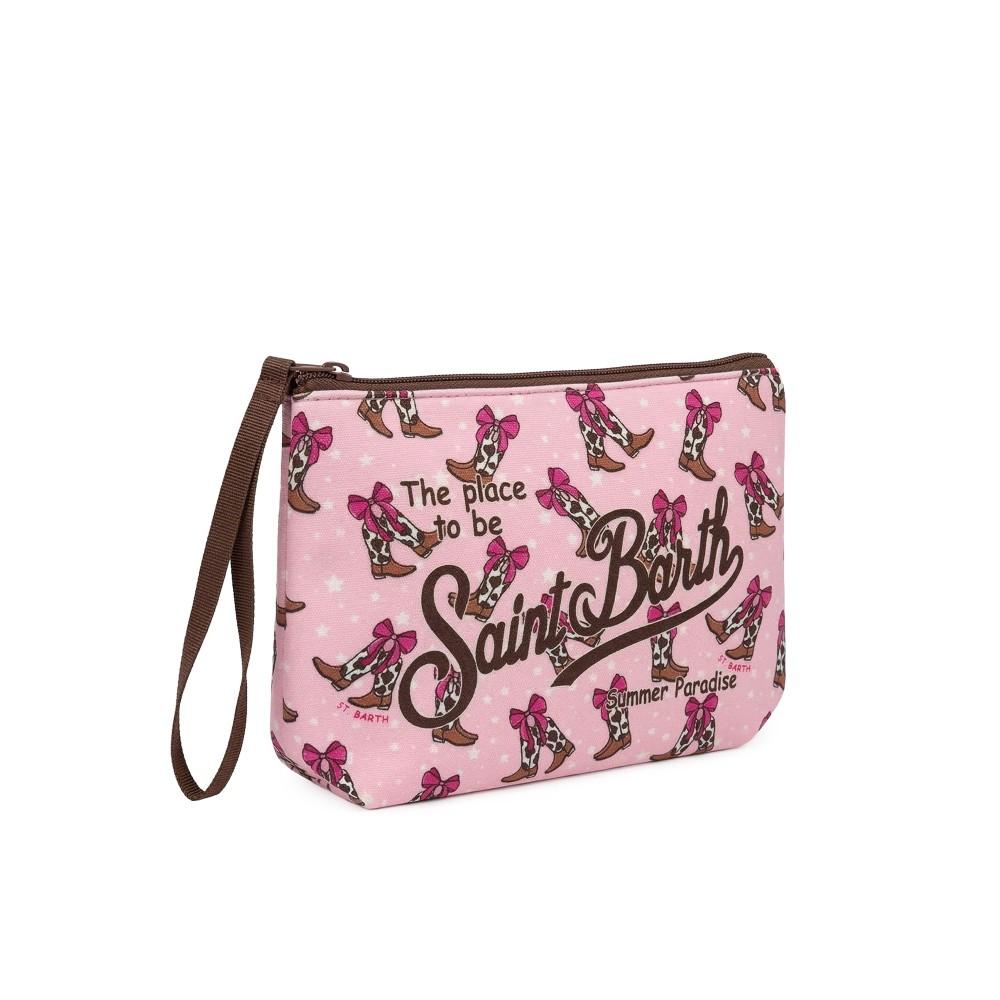 Pochette Aline MC2 Saint Barth rosa con stampa stivali cowgirl all-over ALIN001 00275L MC2 ST. BARTH KIDS