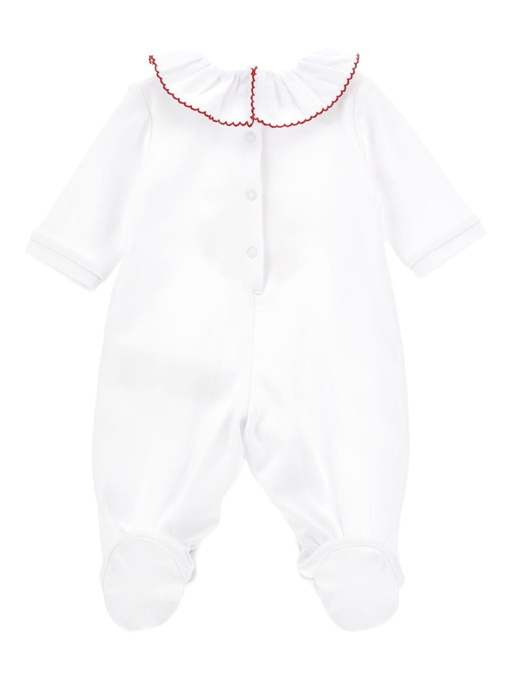 Tutina per neonata Monnalisa bianco con gambe con piedini 35G207 7084 0099 MONNALISA KIDS