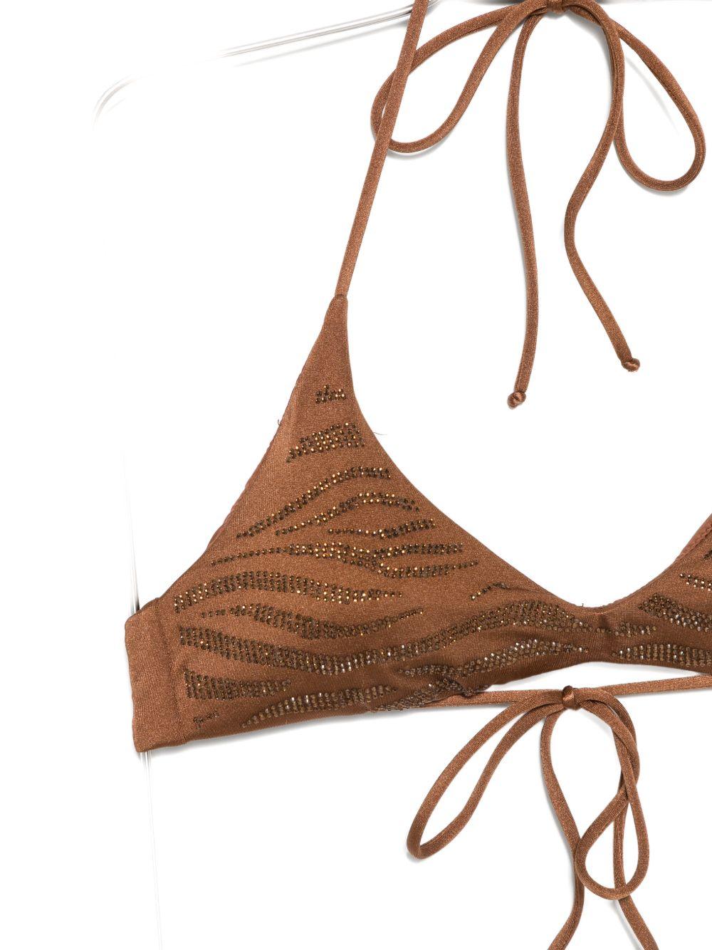 Costume per donna MC2 Saint Barth marrone con stampa zebrata VIR0001 08605L MC2 ST. BARTH