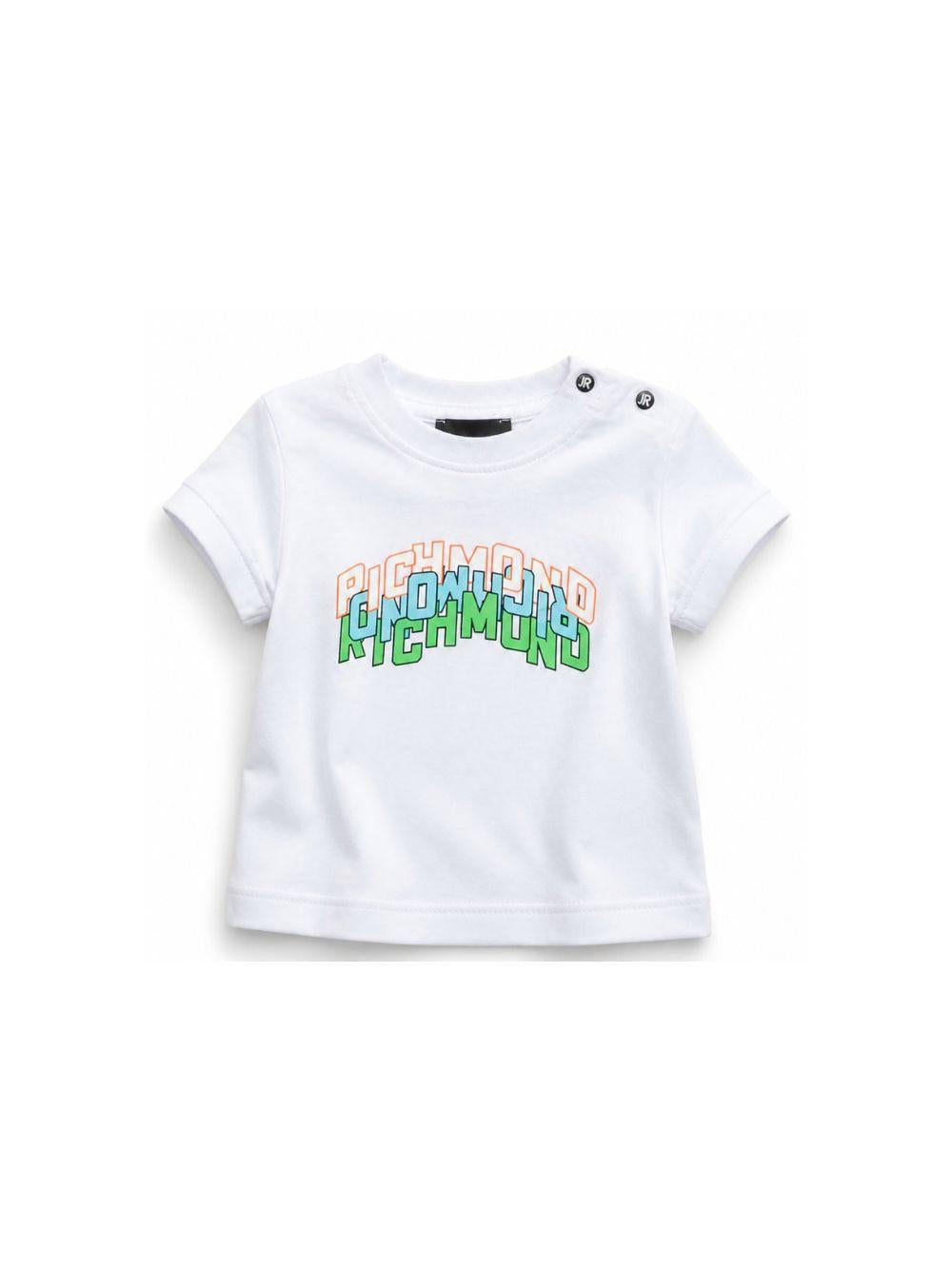 T-shirt per neonato John Richmond Junior bianca con dettaglio logo RIP26104TS WHITE JOHN RICHMOND KIDS
