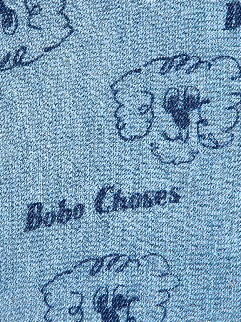 Camicia per neonato Bobo Choses azzurro con stampa grafica all-over B126AB027 451 BOBO CHOSES KIDS