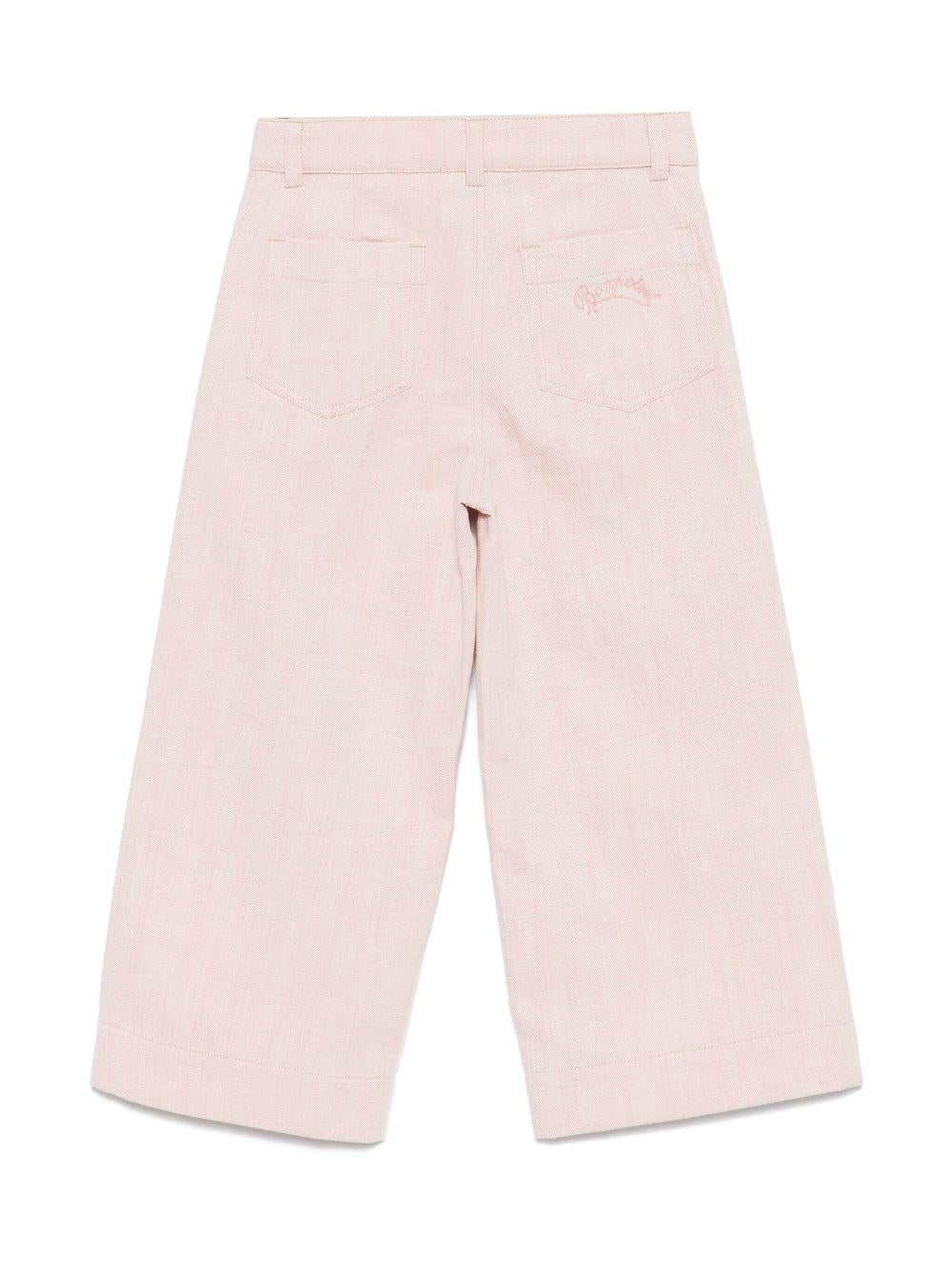 Pantaloni per bambina Bonpoint Gersande rosa con due tasche posteriori applicate S05GPAW00002 023B BONPOINT