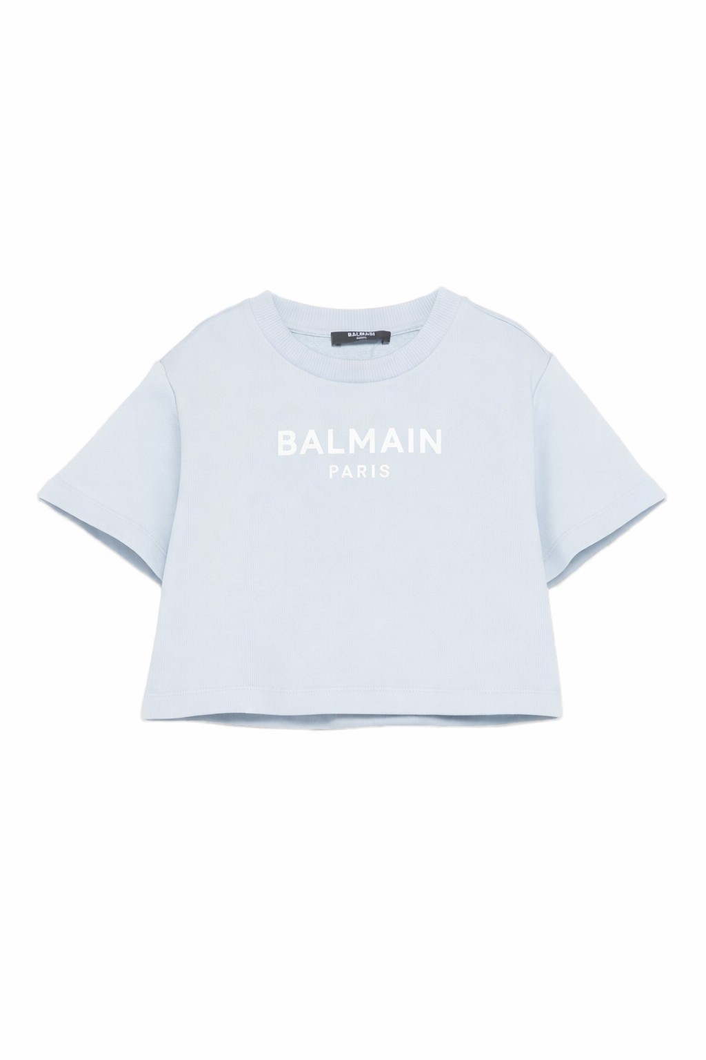 T-shirt per bambina balmain Kids azurra con stampa logo BY4A01 Z3183 685BC BALMAIN KIDS