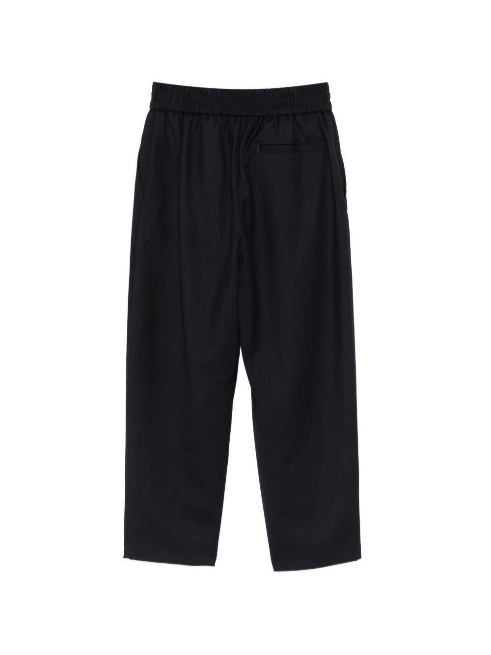 Pantaloni per bambino Balmain Kids blu con toppa con logo sul davanti BY6P80 I0196 621 BALMAIN KIDS