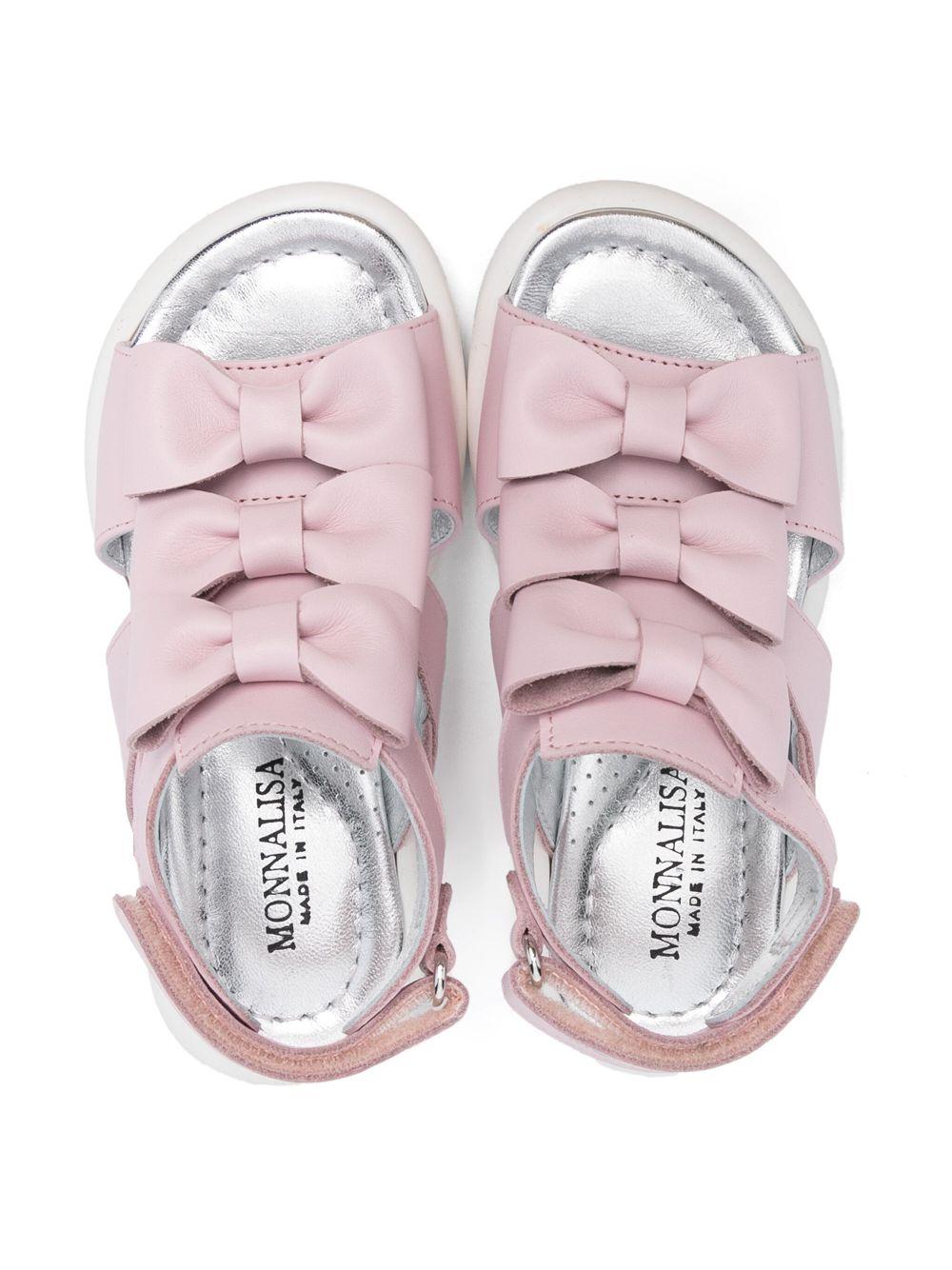 Sandali in pelle verniciata per bambina Monnalisa rosa con fiocco 83E015 5743 0090 MONNALISA