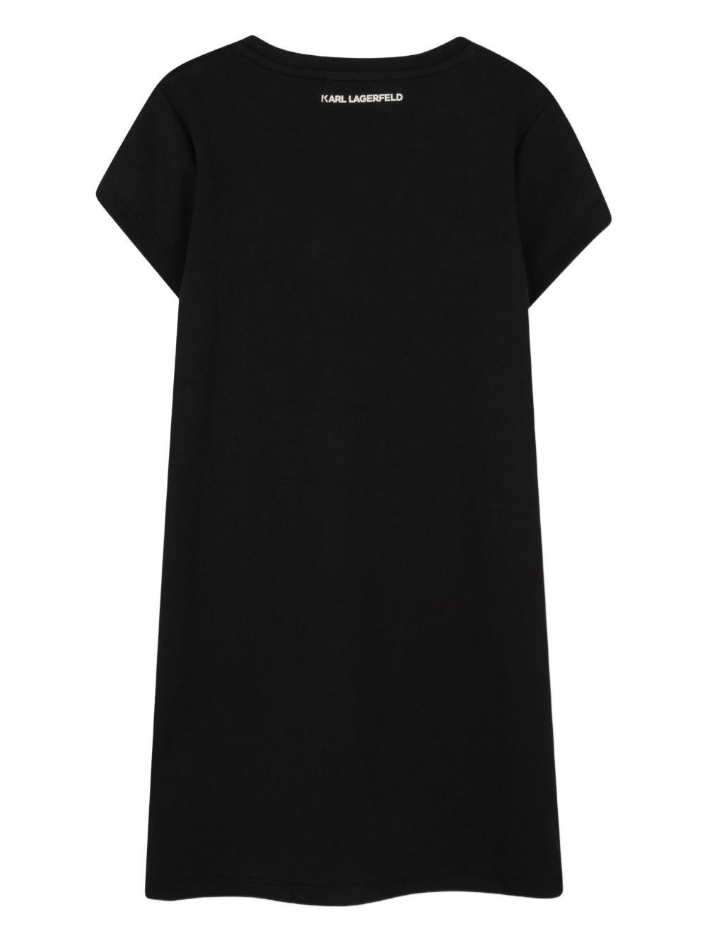 Abito per bambina Karl Lagerfeld Kids nero con stampa grafica Z31155 09B KARL LAGERFELD KIDS