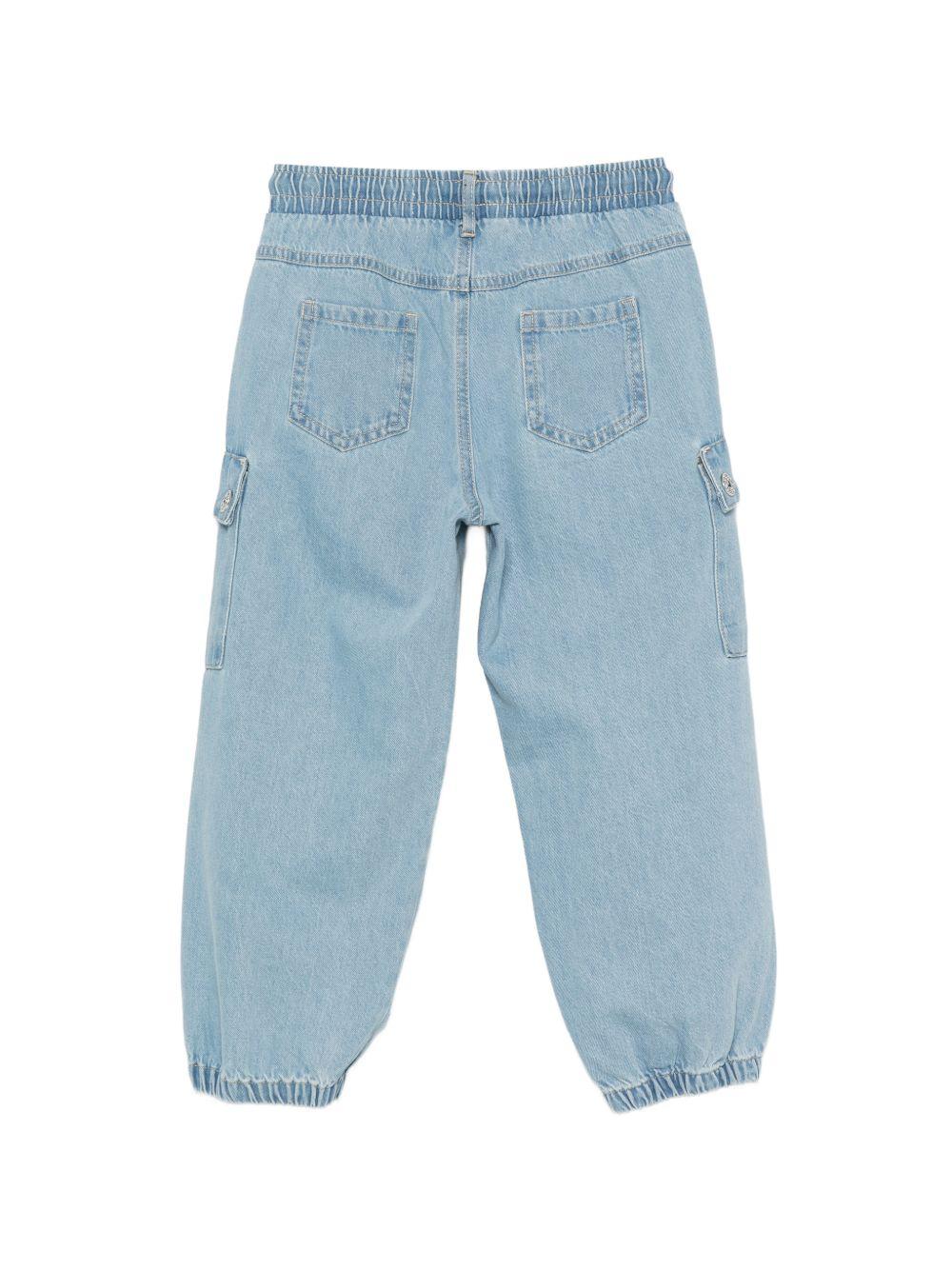 Pantaloni per bambino John Richmond Junior in denim con tasche applicate RBP26144JE DENIM BLUE LIGHT JOHN RICHMOND KIDS