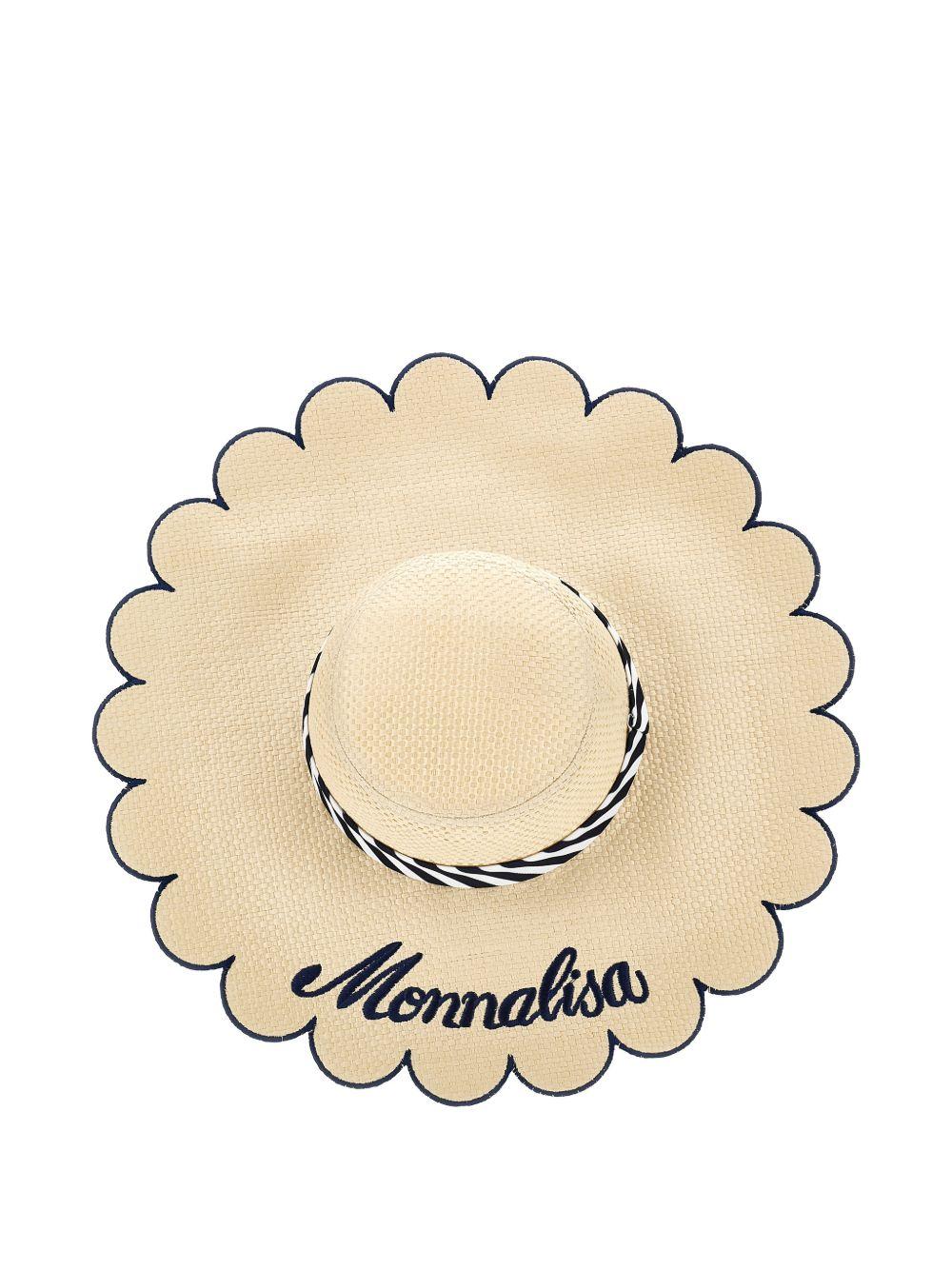 Cappello estivo per bambina Monnalisa beige a righe 19G016 7075 0356 MONNALISA KIDS