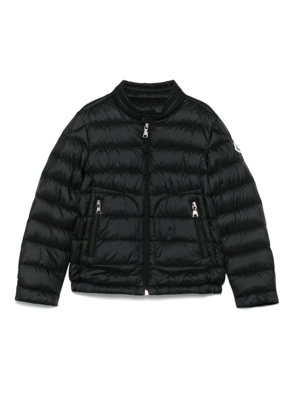 Piumino Acorus per bambino Moncler Enfant nero con polsi regolabili L19541A00035597YF 999 MONCLER KIDS