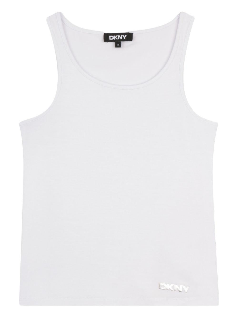 Top per bambina DKNY Kids argentato con paillettes D62618 016 DKNY KIDS