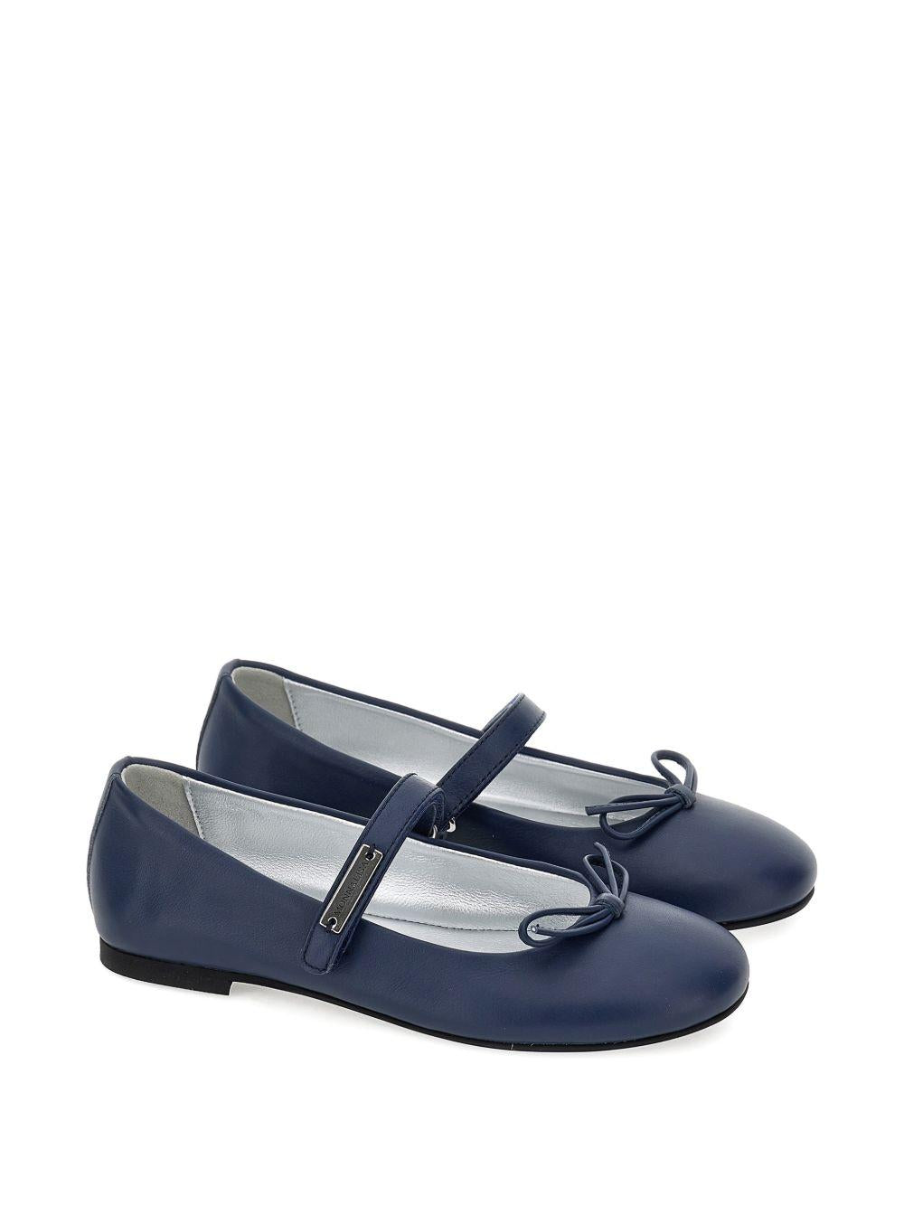 Ballerine per bambina Monnalisa Kids blu con dettaglio fiocco 8CH015 8786 056S MONNALISA KIDS