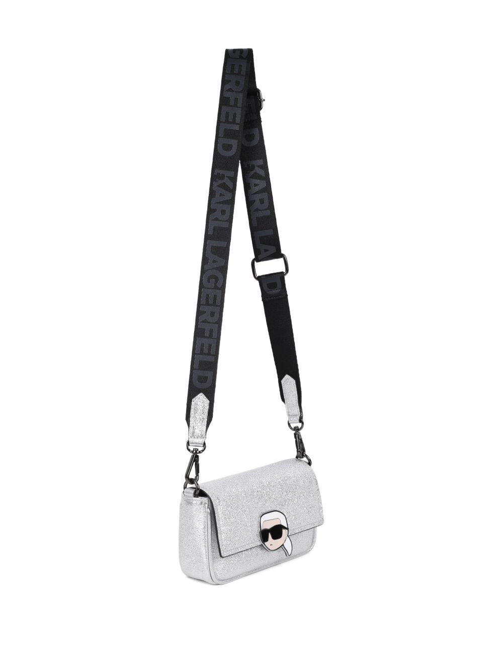 Borsa per bambina Karl Lagerfeld Kids argento con applicazioni glitterate Z31218 016 KARL LAGERFELD KIDS
