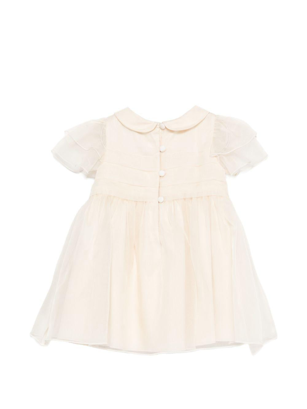 Abito per neonata Emporio Armani Kids beige con colletto alla Peter Pan EG000546 AF21205 U1124 EMPORIO ARMANI KIDS