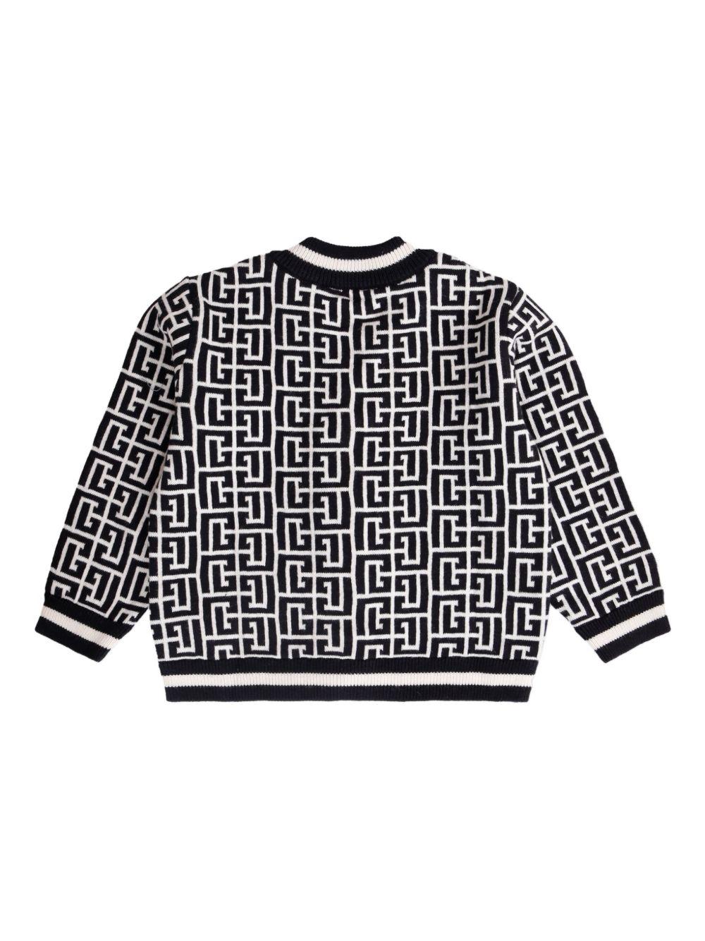 Cardigan per neonato Balmain Kids multicolore con motivo geometrico BX9510 Z2312 104NE BALMAIN KIDS