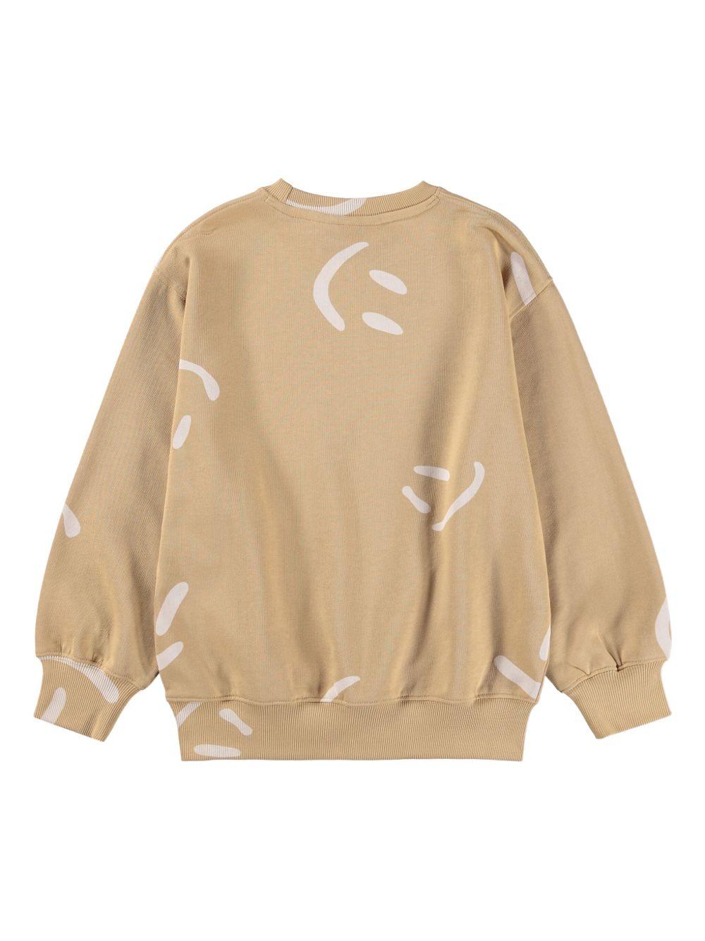 Felpa Monti per bambino Molo beige con stampa smile 1S26J201 9594 MOLO KIDS