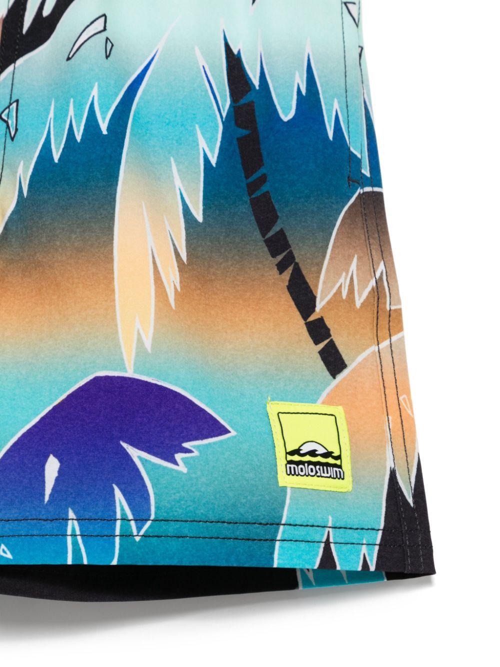 Costume da bagno per bambino Molo blu con stampa grafica all-over 8S25P405 3799 MOLO