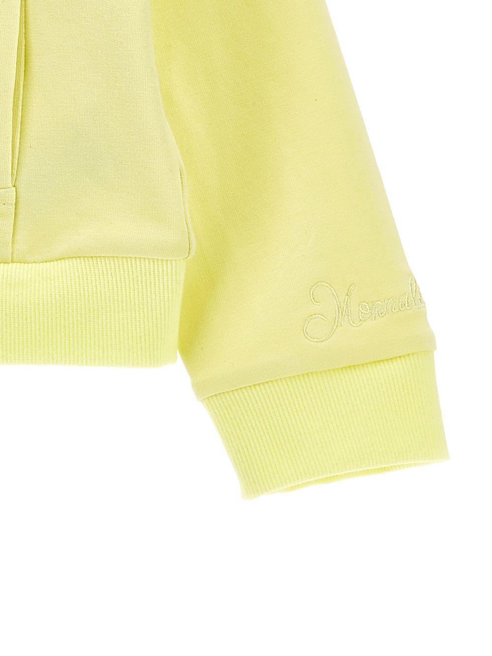Felpa per bambina Monnalisa gialla con ricamo a fiori 17G800 7014 0014 MONNALISA KIDS