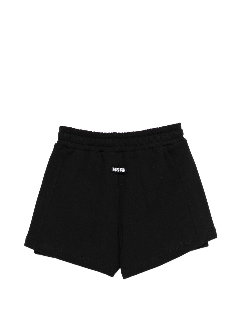 Shorts per bambina MSGM Kids neri con coulisse S6MSJGSH078 110 MSGM KIDS