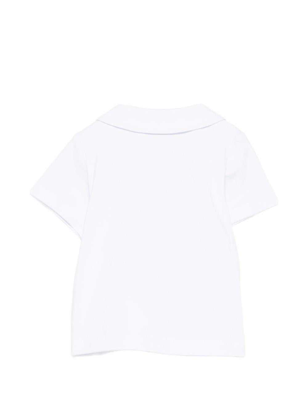 T-shirt per neonati Moschino Kids bianca con colletto alla Peter Pan MDM03ULFA07 10101 MOSCHINO KIDS