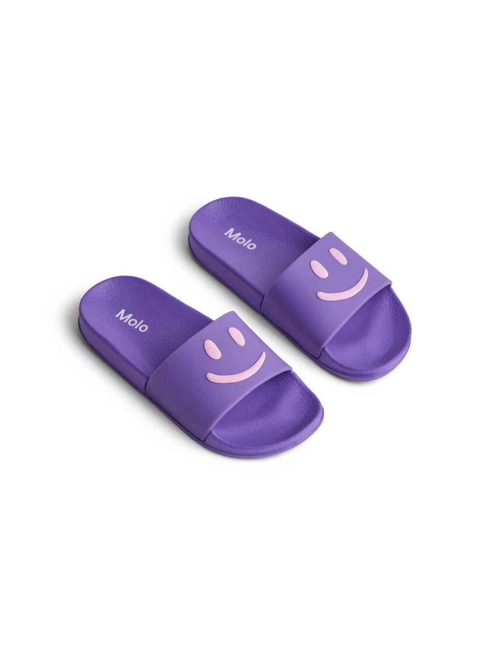 Ciabatte per bambina Molo Zhappy viola con motivo smiley 7S25U201 5403 MOLO