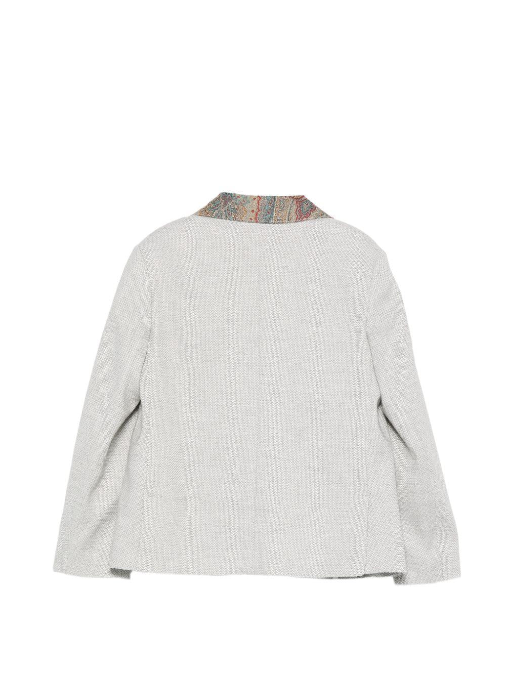Blazer per bambino Etro Kids grigio con inserti con motivo Paisley GY2P34 I0314 956 ETRO KIDS