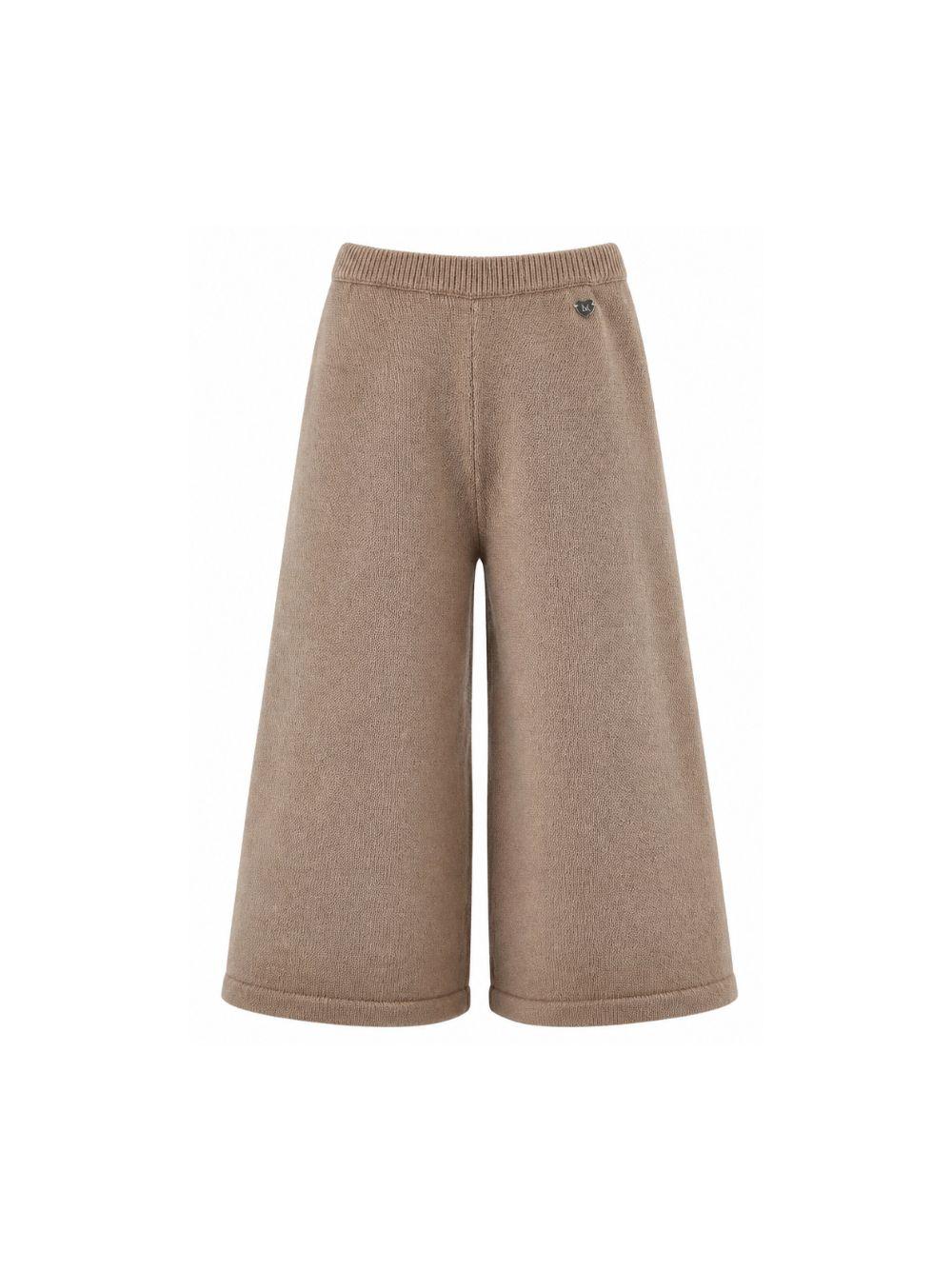 Pantaloni per bambina Monnalisa Kids beige con design lavorato a maglia 17H409 8060 0003 MONNALISA KIDS