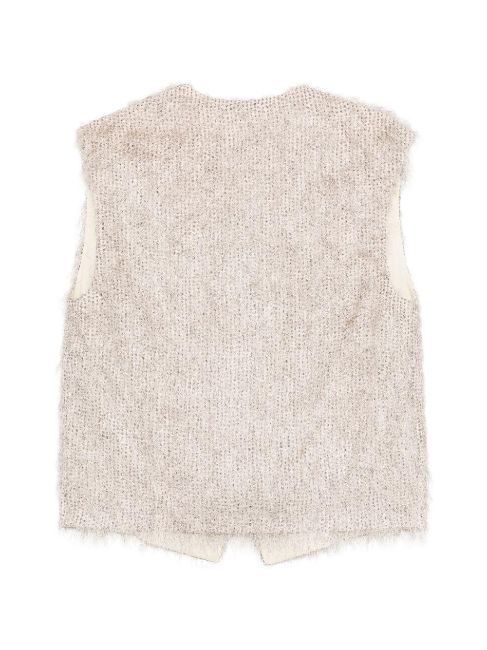 Gilet per donna Alysi beige con scollo a V 116838 P6213 POIS ALYSI