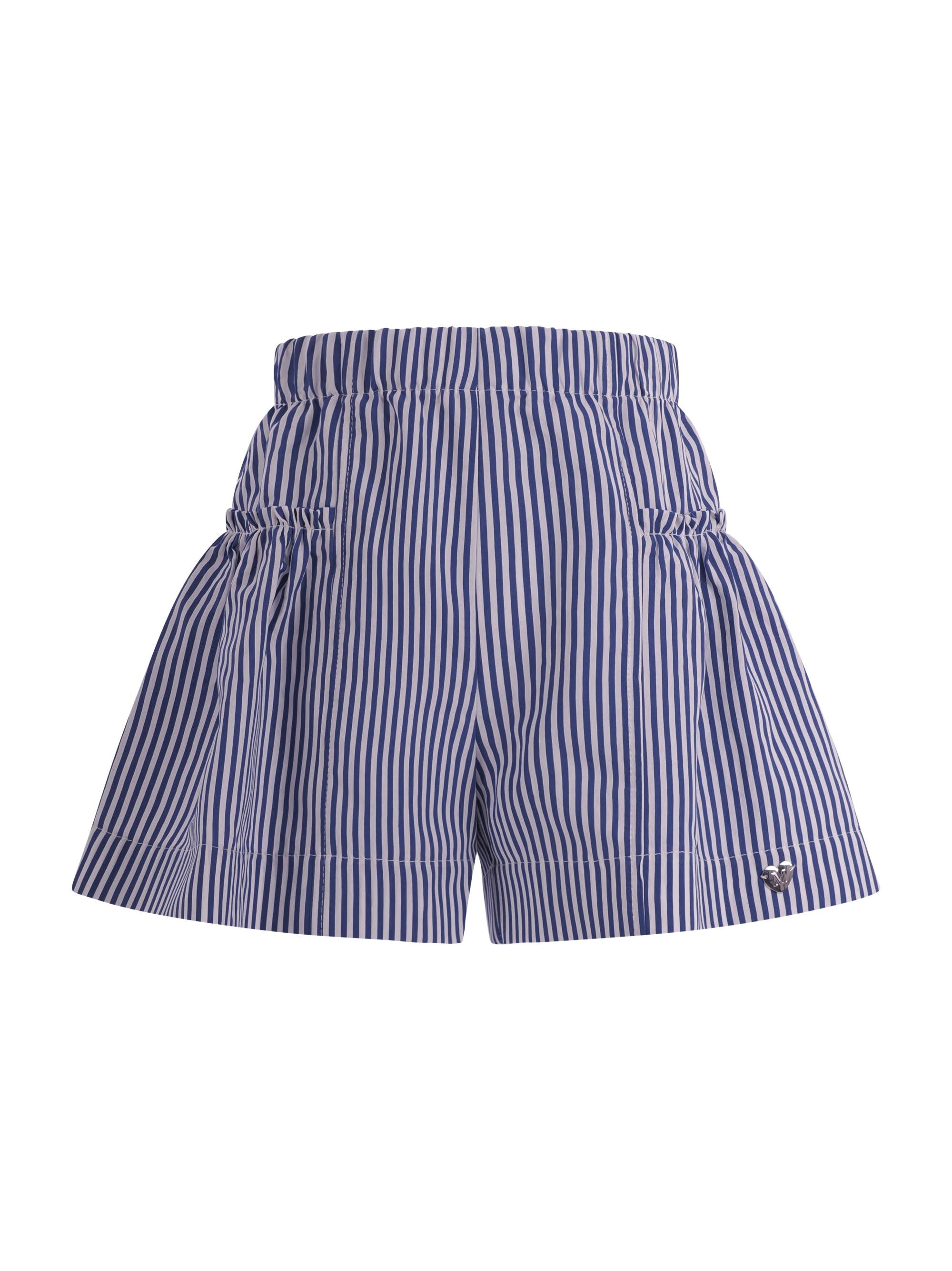 Shorts per bambina Monnalisa blu con motivo a righe 11G408 7315 9956 MONNALISA KIDS