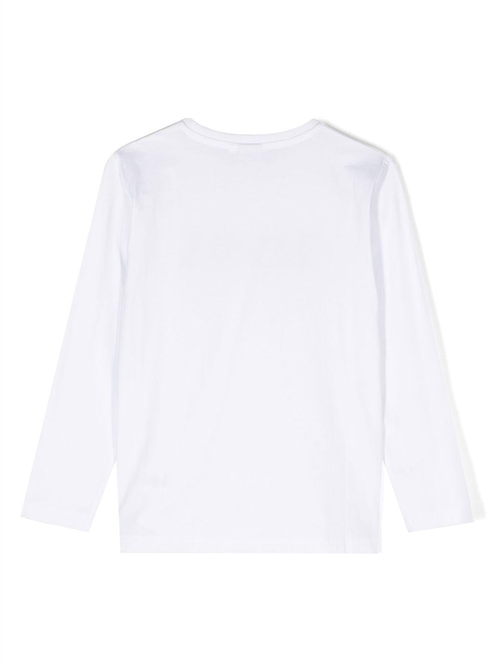 T-shirt per bambino Boss Kids bianca con stampa logo sul davanti J25P25 10P BOSS KIDS