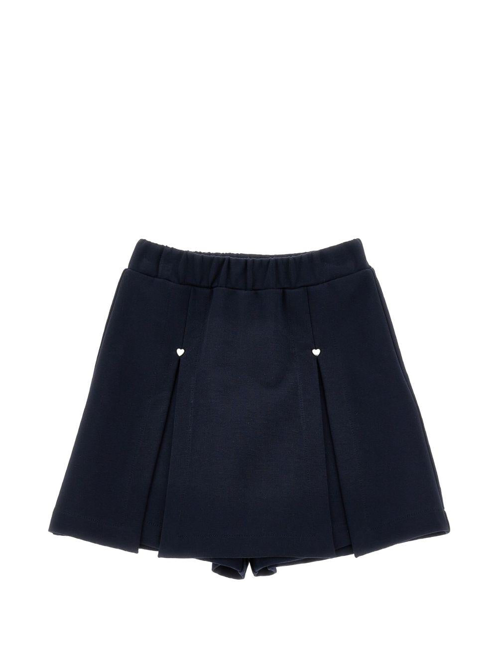 Shorts per bambina Monnalisa Kids blu con trama jersey 18HORT 8225 056S MONNALISA KIDS