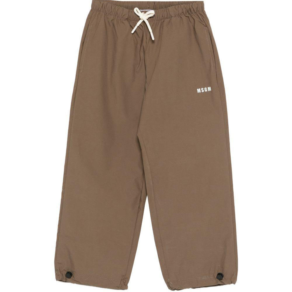 Pantaloni sportivi per bambino MSGM Kids marroni con logo sul davanti S6MSJUPA162 094 MSGM KIDS