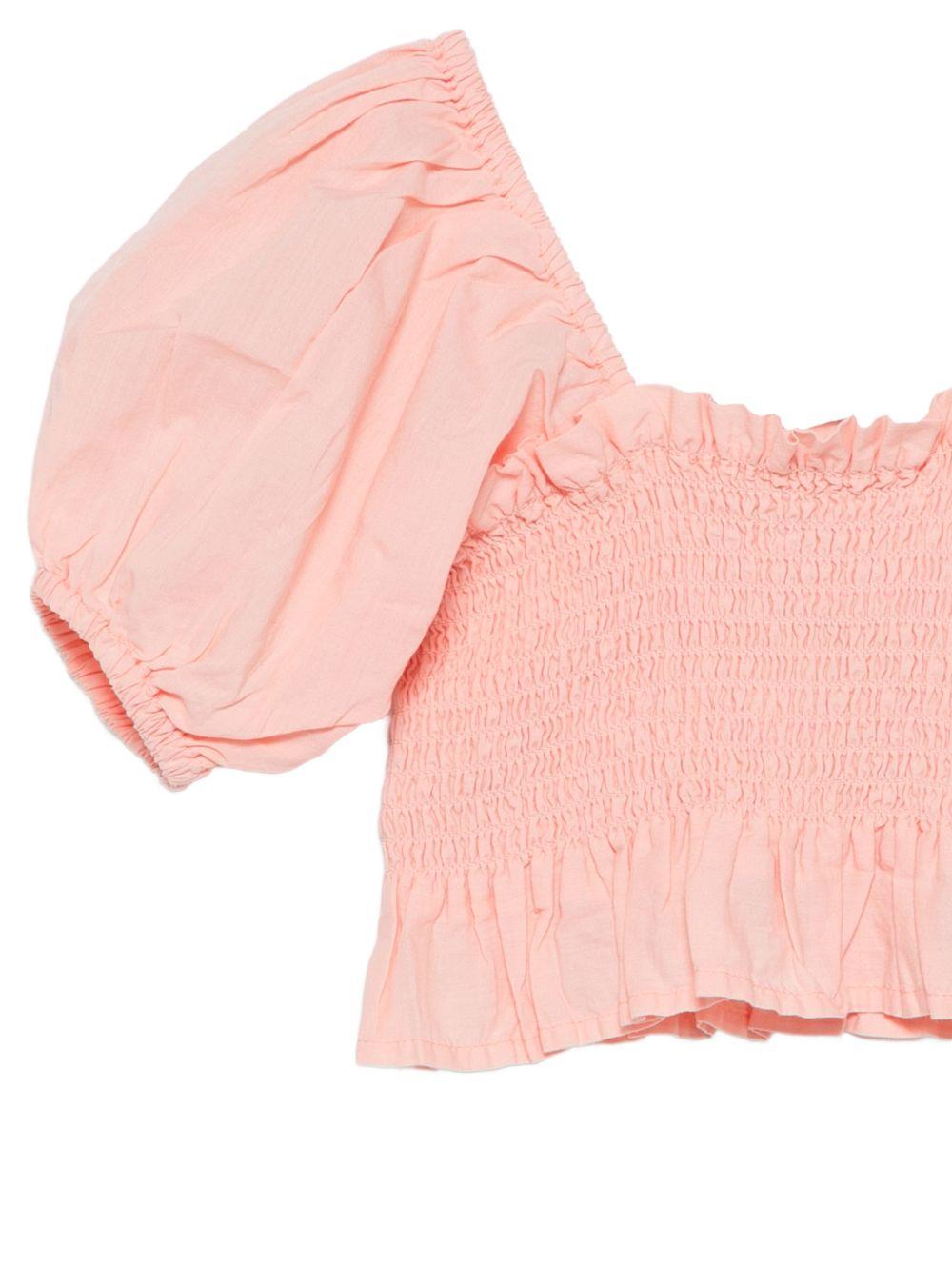 T-shirt per bambina Molo rosa con corpetto arricciato 2S26C302 5650 MOLO KIDS