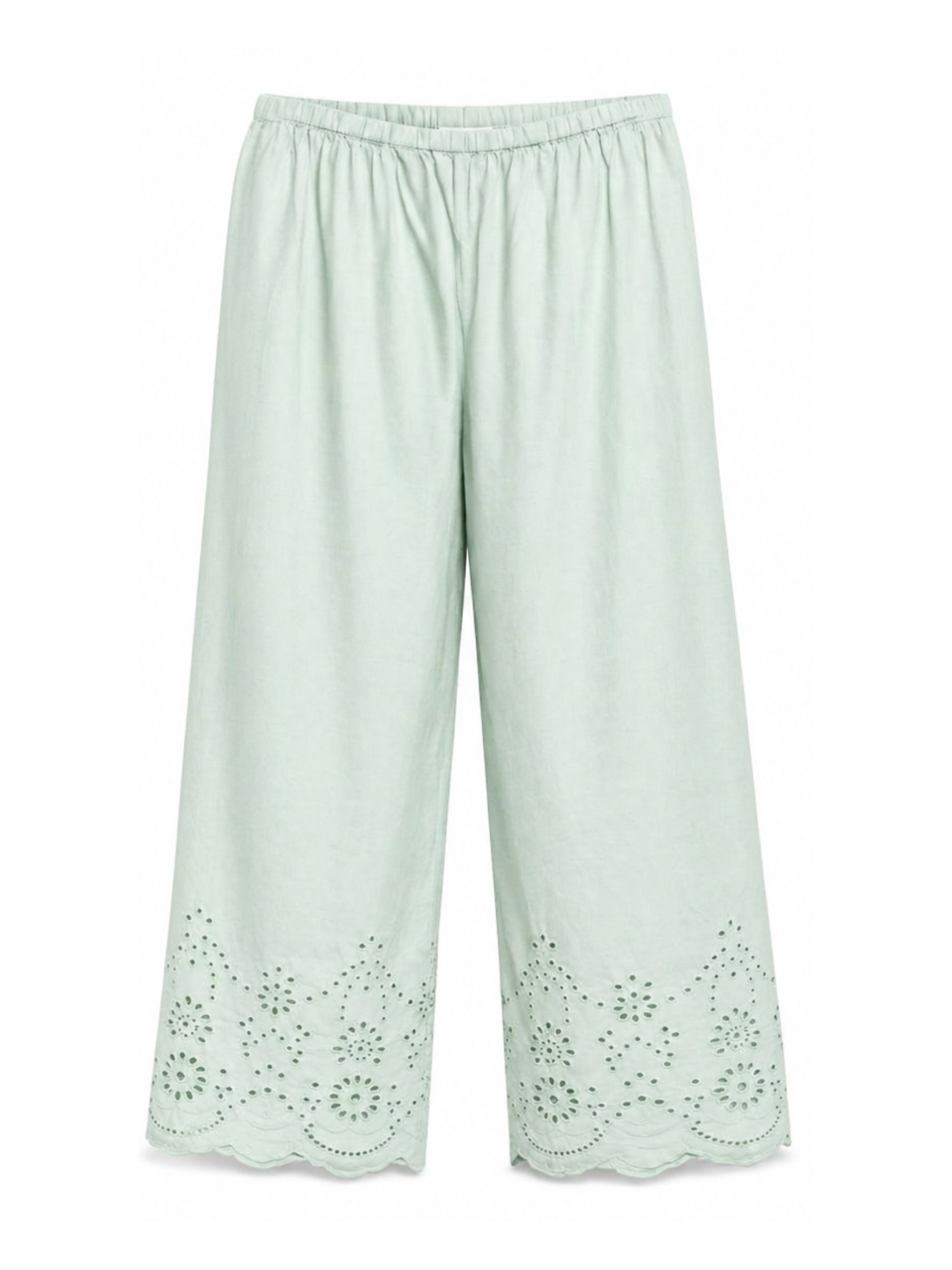 Pantaloni Inez in sangallo MC2 Saint Barth verde con fondo smerlato IEN0002 00474L MC2 ST. BARTH