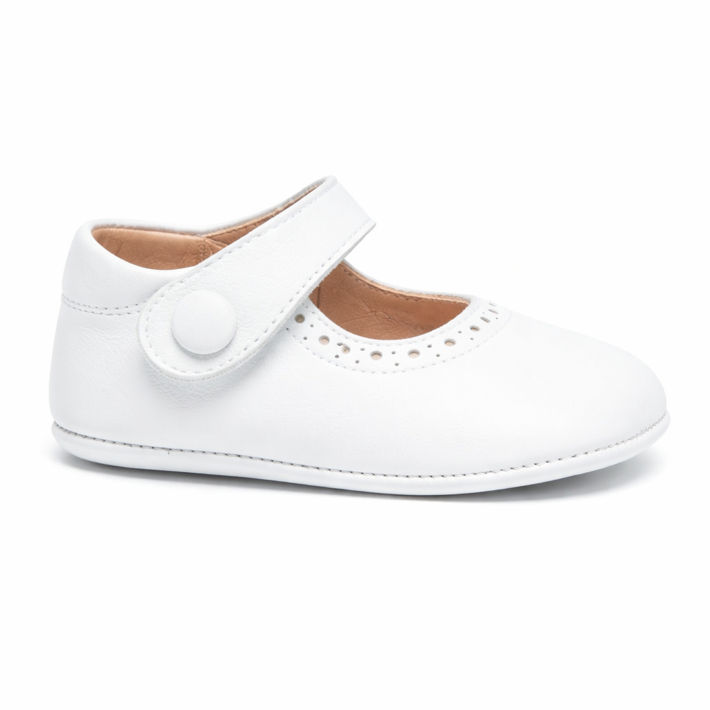 Scarpe primi passi per neonata Eli1957 bianco con soletta in pelle con logo 0350AL BLANCO Eli Kids