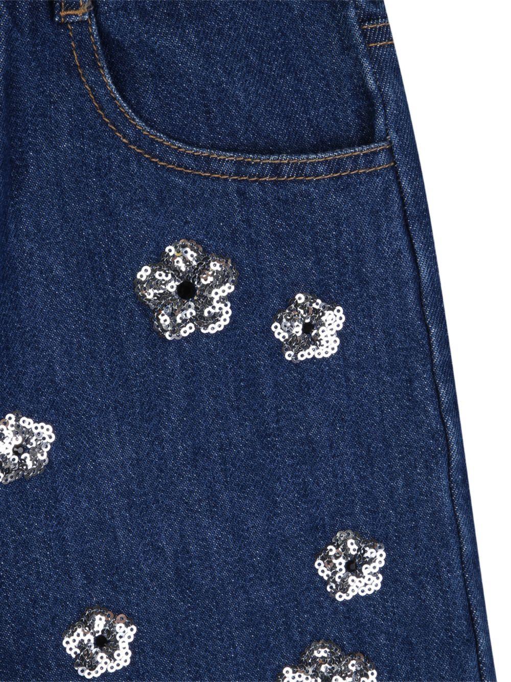 Shorts per bambina The Marc Jacobs Kids blu con decorazione a fiori W60732 Z10 THE MARC JACOBS KIDS