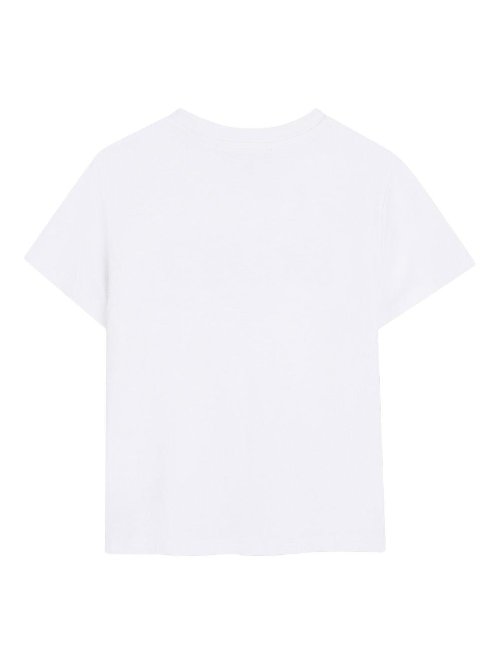 T-shirt per bambina Dkny Kids bianca con logo con strass D62619 10P DKNY KIDS