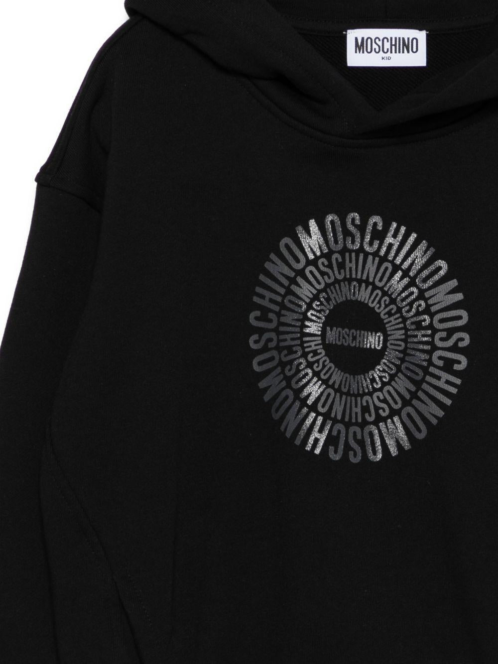 Felpa per bambini Moschino Kids nera con logo sul davanti HUF09VLCA52 60100 MOSCHINO KIDS