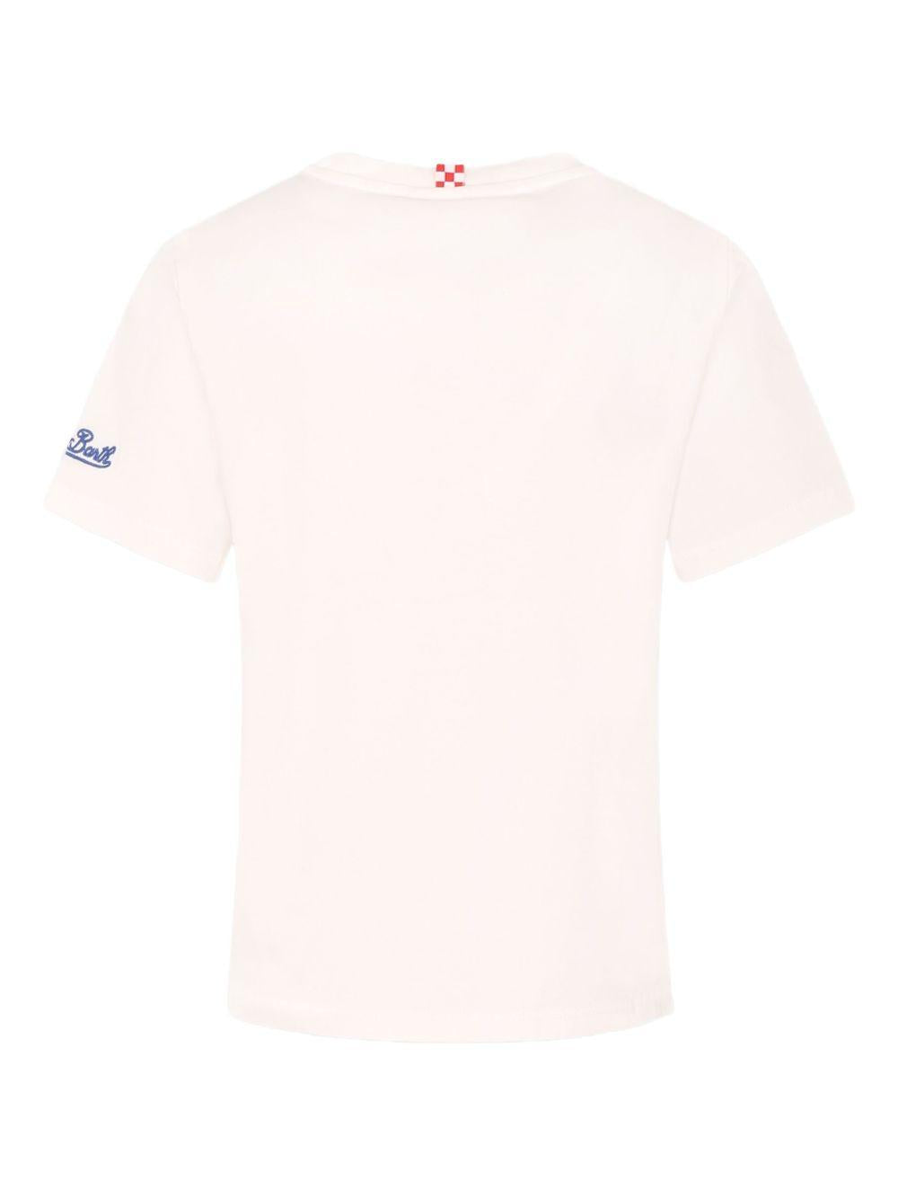 T-shirt per bambino MC2 St. Barth Kids bianca con stampa grafica sul davanti EDD0001 01947L MC2 ST. BARTH KIDS
