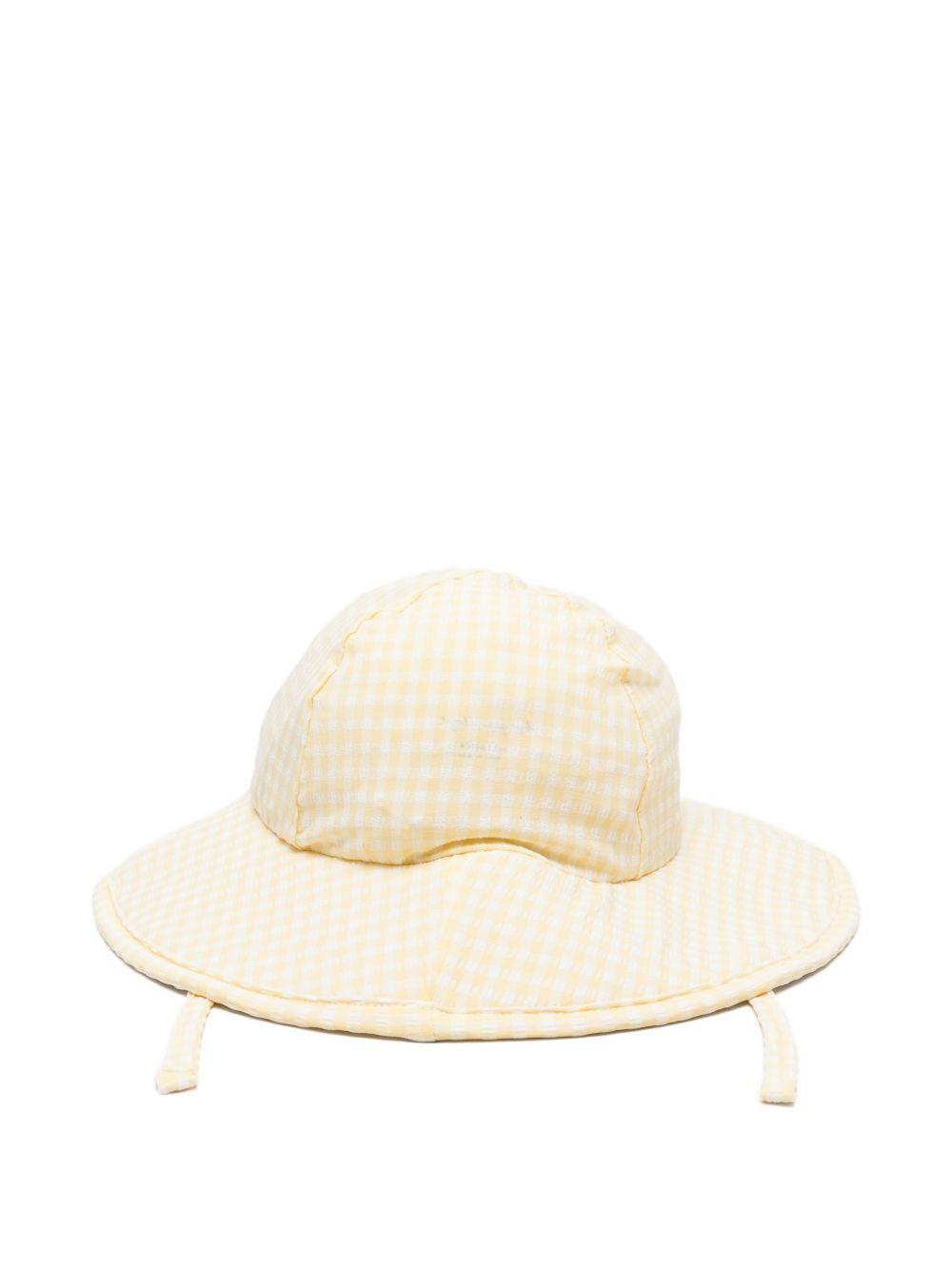 Cappello per bambina Konges Sløjd giallo con motivo a quadri KS104788 CHECK KONGES SLOJD