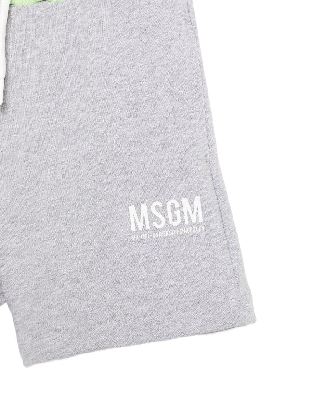 Shorts per bambino MSGM Kids grigio con chiusura con coulisse S6MSJBBE052 271/01 MSGM KIDS