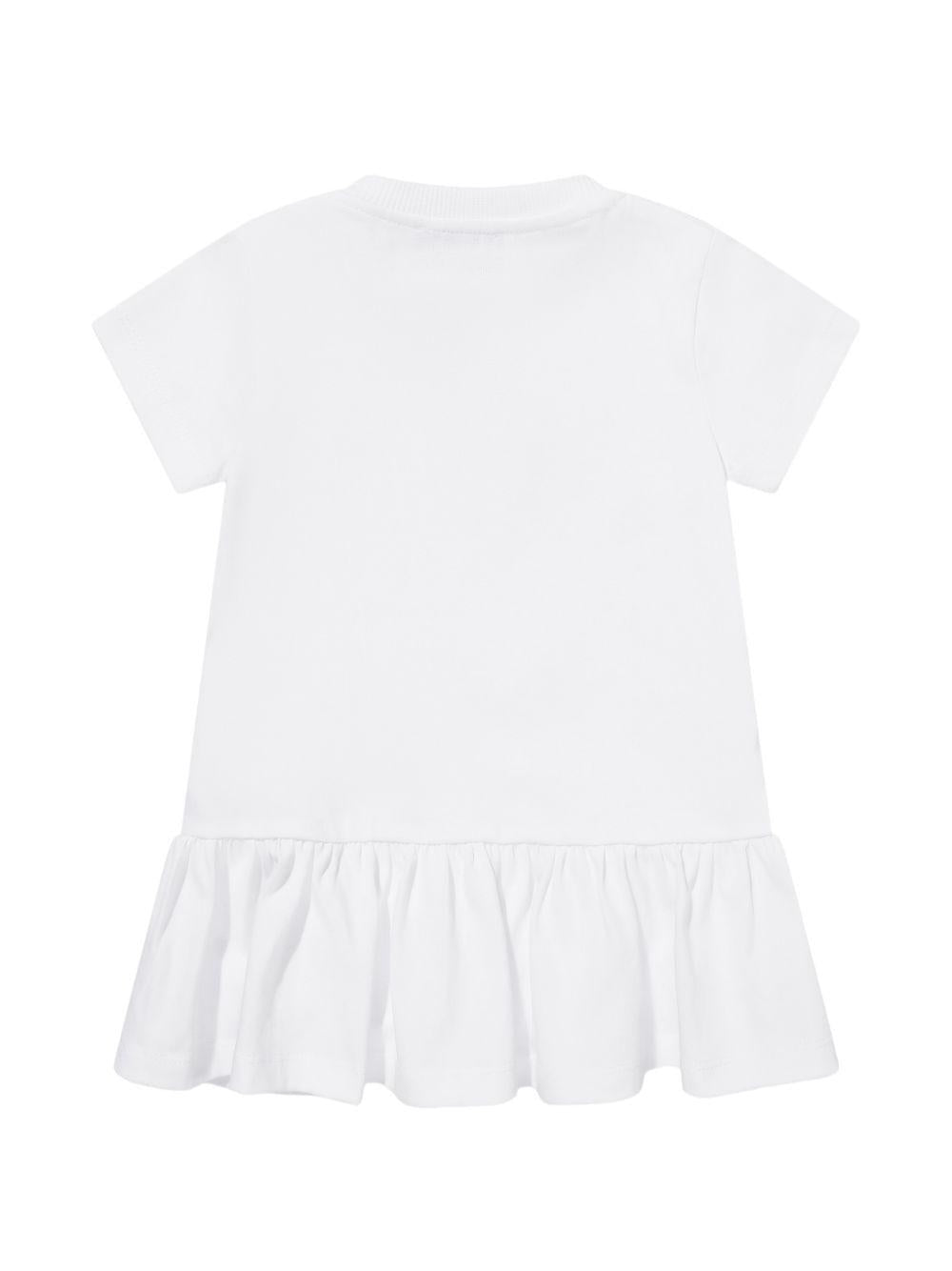 Abito per neonata Moschino Kids bianco con stampa Teddy Bear MDV0DJLAA02 10101 MOSCHINO KIDS