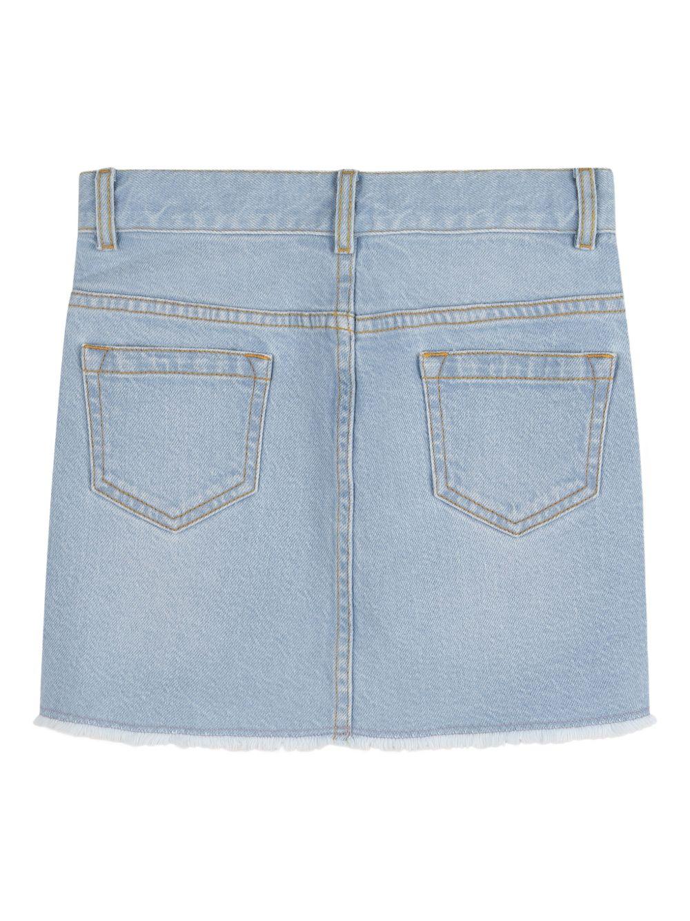 Gonna per bambina Chloé Kids in denim con orlo sfrangiato C20829 Z04 CHLOE' KIDS
